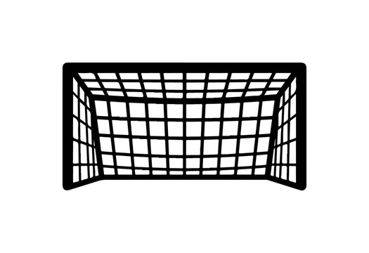 Simple black soccer goal net