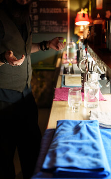 Working space of bartender