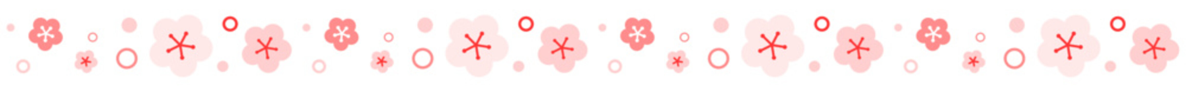 淡い梅の花のシームレスラインパターン