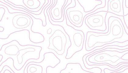 Pink contour lines on white abstract background pattern