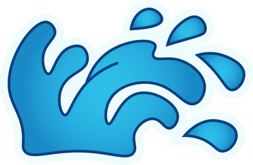 Obraz premium Illustration of Blue Water Splashes vector shape