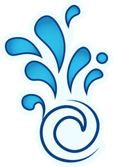 Fototapeta premium Illustration of Blue Water Splashes vector shape