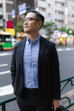 Portrait of a man in the city
