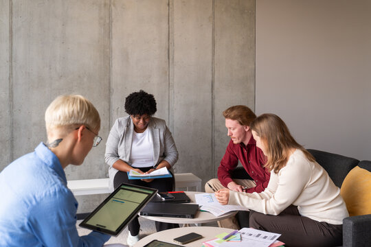 Collaborative Meeting in Modern Office