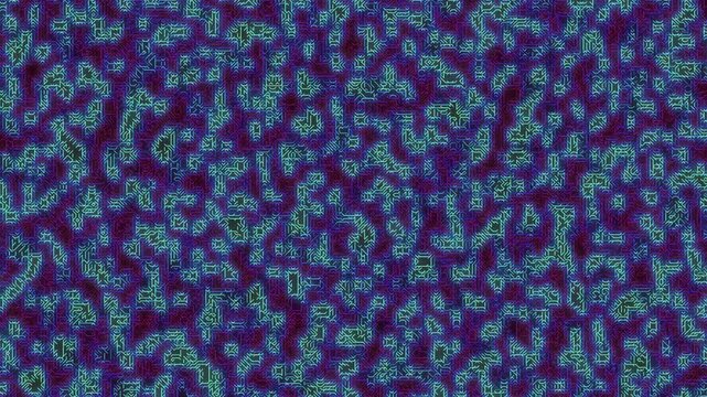Vibrant Microorganisms in Purple Liquid Motion.