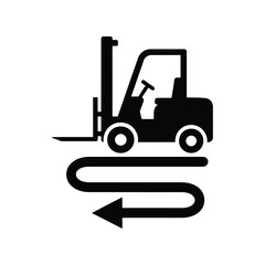Naklejka premium Forklift Route Icon Vector – Warehouse Logistics and Material Handling Symbol