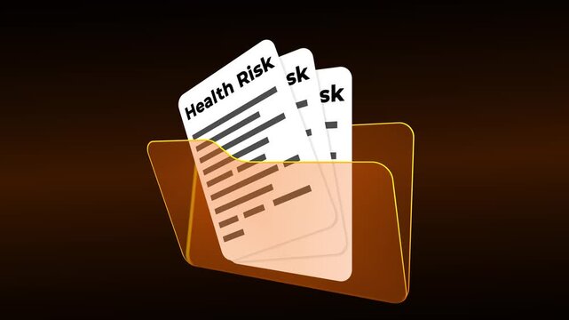 Health Risk Medical Research Folder, General Medical Risk Assessment Patient Records and Clinical Evaluation Documentation in Orange Folder