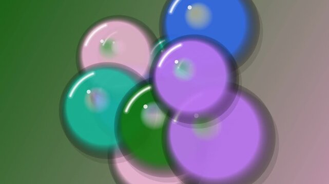 Colorful shiny round objects together.