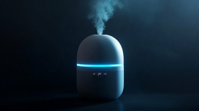 air diffuser with light up controls on dark background 