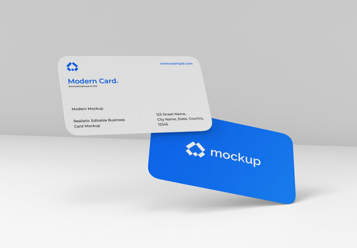 Floating Business Card Mockup