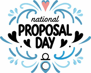 Obraz premium NATIONAL PROPOSAL DAY vector illustration isolated on white background