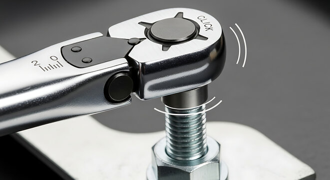 Torque Wrench Tightening Bolt and Nut with Click Sound Indicator