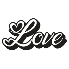 Obraz premium Love typography vector file.