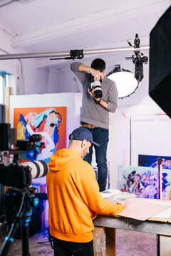 Overhead photo shoot of open book

