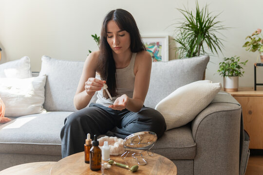 Facial Skincare At Home With Dropper