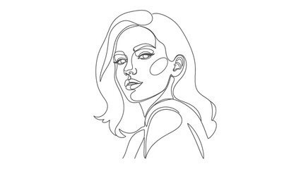 Simple Line Drawing of a Woman vector illustration
