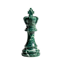 Fototapeta premium Emerald green chess king on white background isolated on transparent background