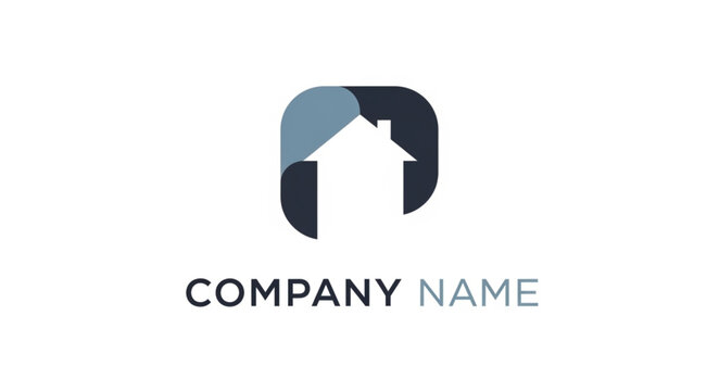 Modern Real Estate Logo Design with a House Icon and Company Name.