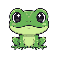 Obraz premium Sweet Smiling Baby Frog Illustration for Children Education