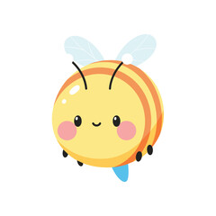 Obraz premium Simple Rounded Bee Icon for Minimalist App or Logo Design