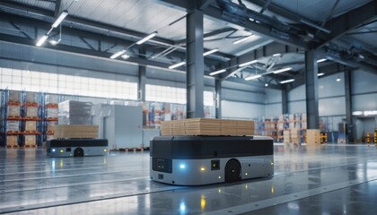 Automated Guided Vehicles Transporting Cardboard
