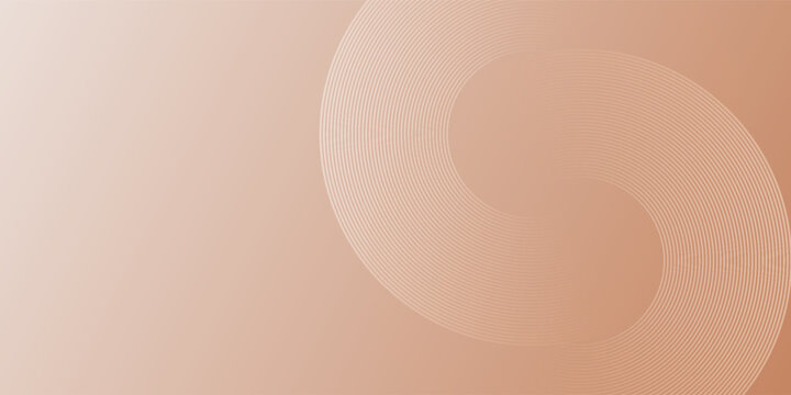 Abstract rose gold spiral background with minimalist circular lines