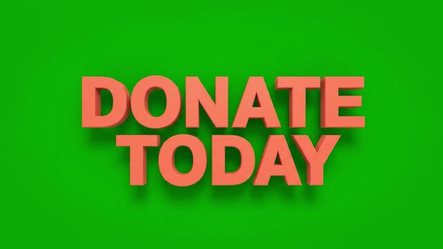 A vibrant green background features the words 'Donate Today' in bold, red lettering. Ideal for campaigns promoting charitable giving, fundraising init