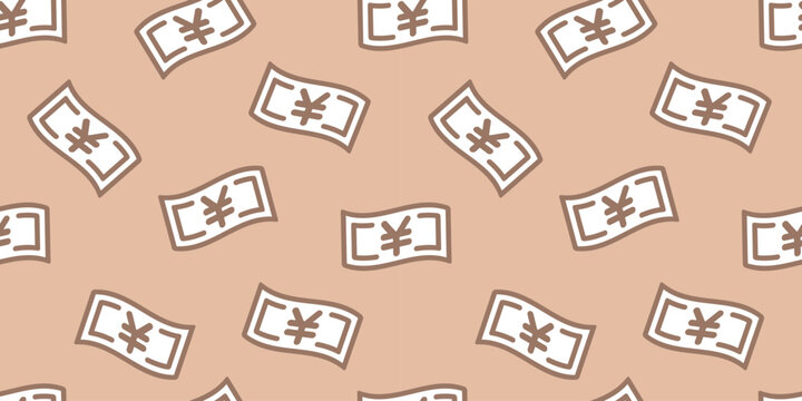 お金のシームレス背景画像。紙幣。
