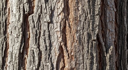 Obraz premium Close-up Texture of Rough Tree Bark with Natural Colors and Shadows.