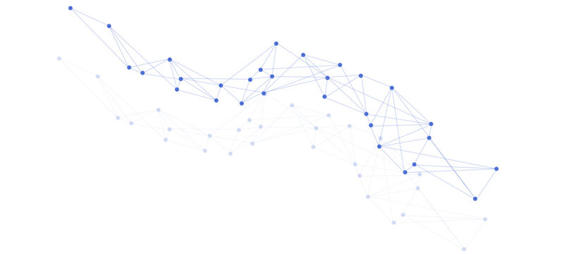 Abstract tech network connection dots. Digital technology and big data analysis background. White background with plexus lines abstract vector background with lines