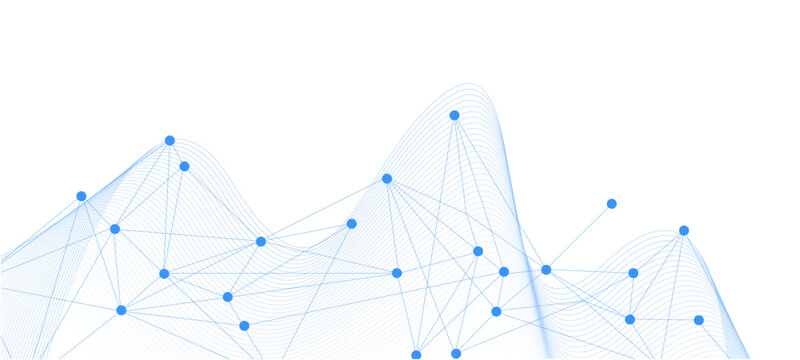 Abstract tech network connection dots. Digital technology and big data analysis background. White background with plexus lines.abstract blue background with lines