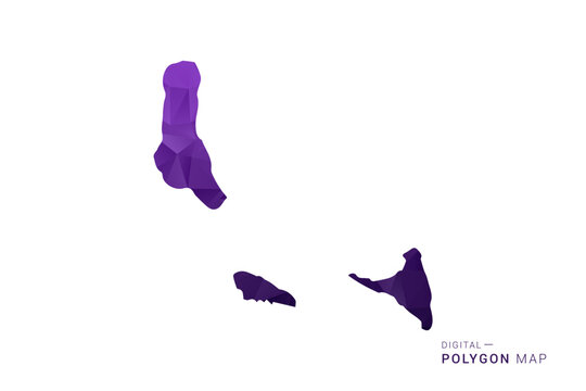 Comoros Map - Polygon Style Vector Illustration in Deep Purple Gradient, Low Poly Geometric Design, Isolated on White Background for Infographics and Digital Use.