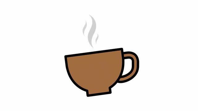 Steaming Coffee Cup Animation Illustration.
