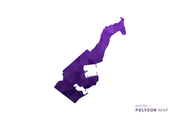 Fototapeta premium Monaco Map - Polygon Style Vector Illustration in Deep Purple Gradient, Low Poly Geometric Design, Isolated on White Background for Infographics and Digital Use.