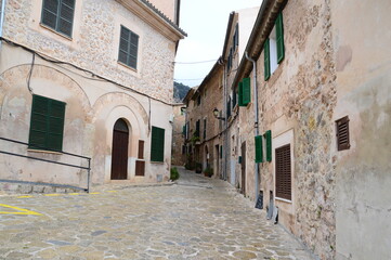 Historical Buildings in the Old Town of Valldemossa on the Island Mallorca