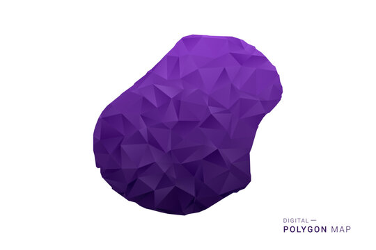 Nauru Map - Polygon Style Vector Illustration in Deep Purple Gradient, Low Poly Geometric Design, Isolated on White Background for Infographics and Digital Use.