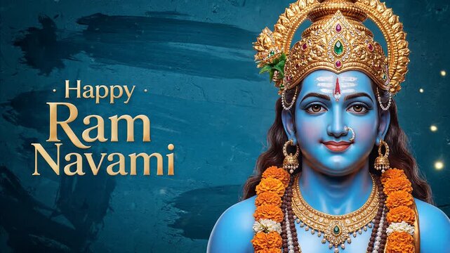 Happy Ram Navami Celebration with Lord Rama Illustration