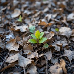 Fototapeta premium leaves on the ground