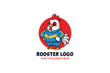 Mascot Modern rooster logo design © Fauzana