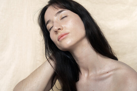 Peaceful Woman With Eyes Closed