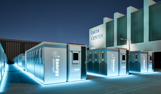 Energy storage systems or battery container units for data center at night