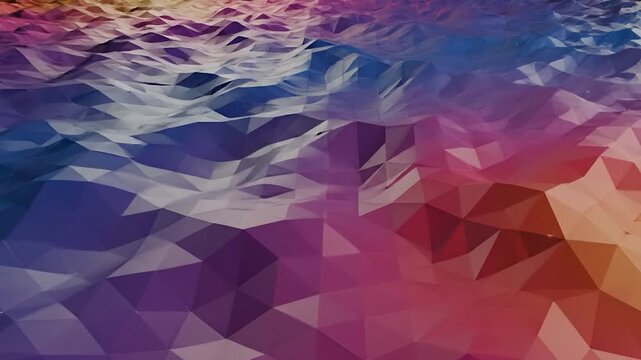 Vibrant low-poly abstract background with colorful geometric shapes creating