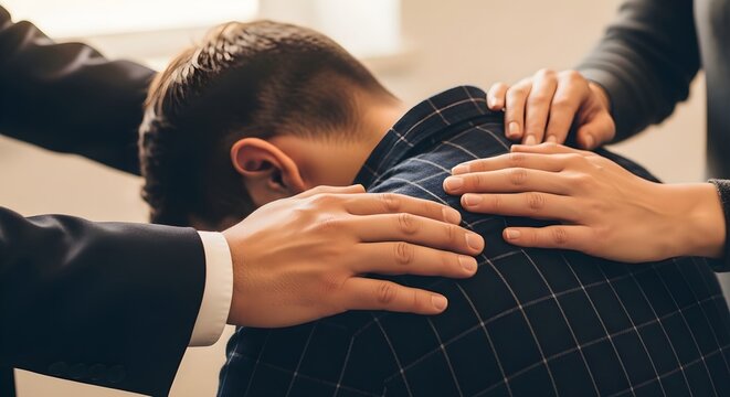 A tailor carefully adjusting a suit jacket on a client for a perfect fit