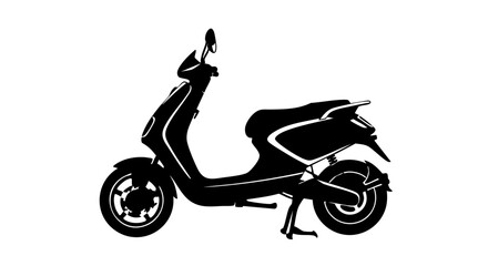 Sleek black electric scooter, offering a sustainable and stylish mode of transport