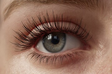 Obraz premium Eye Soft Graphite Mascara Naturally Curled Lashes Hyperrealistic Art