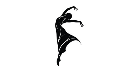 Fototapeta premium Elegant Silhouette of a Dancer in Motion.