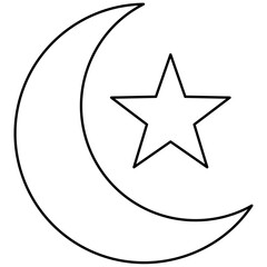 Obraz premium crescent moon and star islamic icon