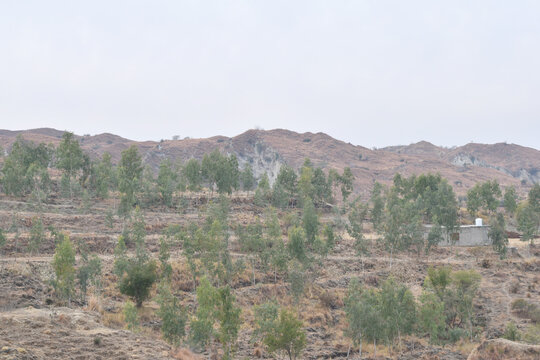 Mountain peaks landscape. High rocks mountains. Mountain landscape. Dark landscape. Rocks hills, Mountains view,  mountain landscape, beautiful big mountain views in chakwal, Panjab, Pakistan