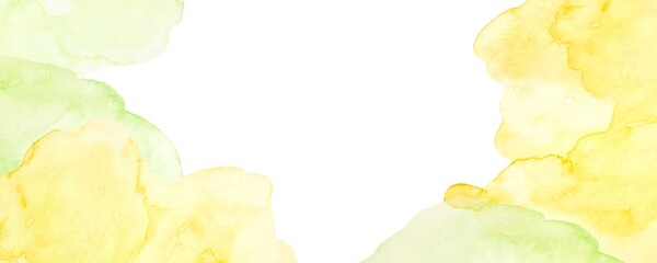 黄色の水彩絵の具で描いたイエローの花びらの背景