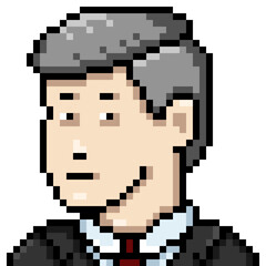 Fototapeta premium Vector Pixel Art Userpic of Man in Suit